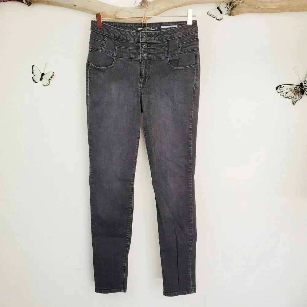 Lovesick black high rise skinny jean 3 button